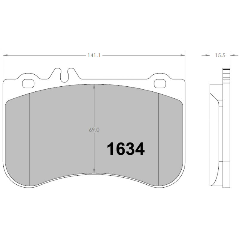 Sprint / medium distance compound with good bite. Race brake pads - Mercedes-Benz
A45S / CLA45 / GLA45
front brake pad
